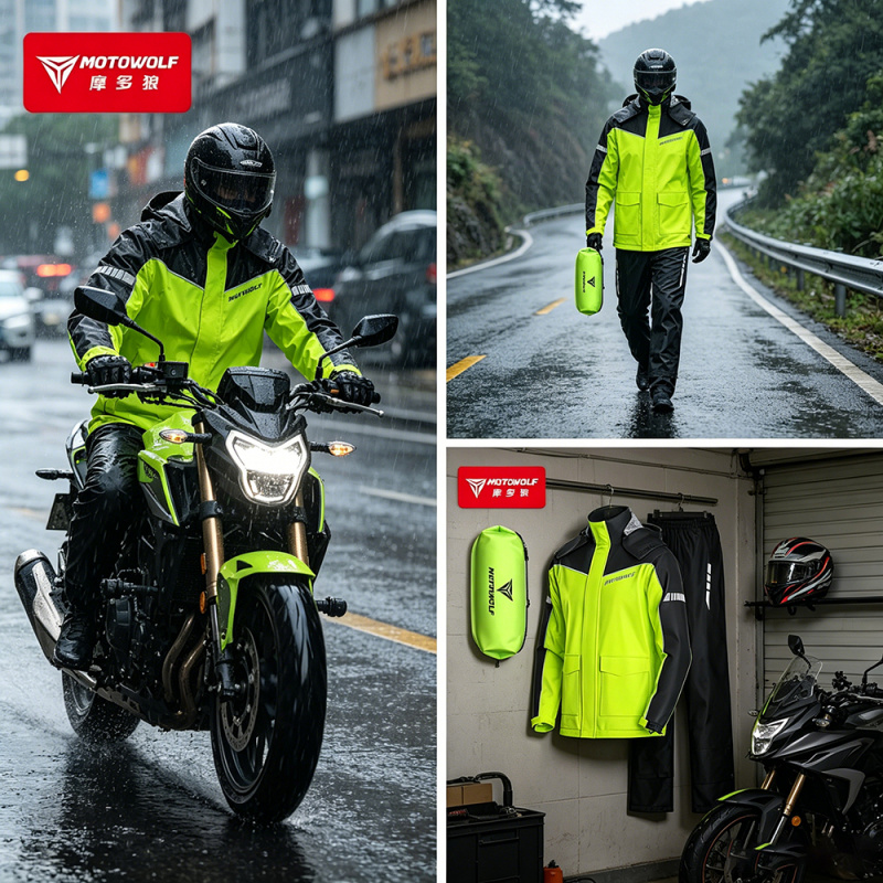Motorcycle Rain Suit - MOTOWOLF Motorcycle Raincoat Accessories Waterproof Rain