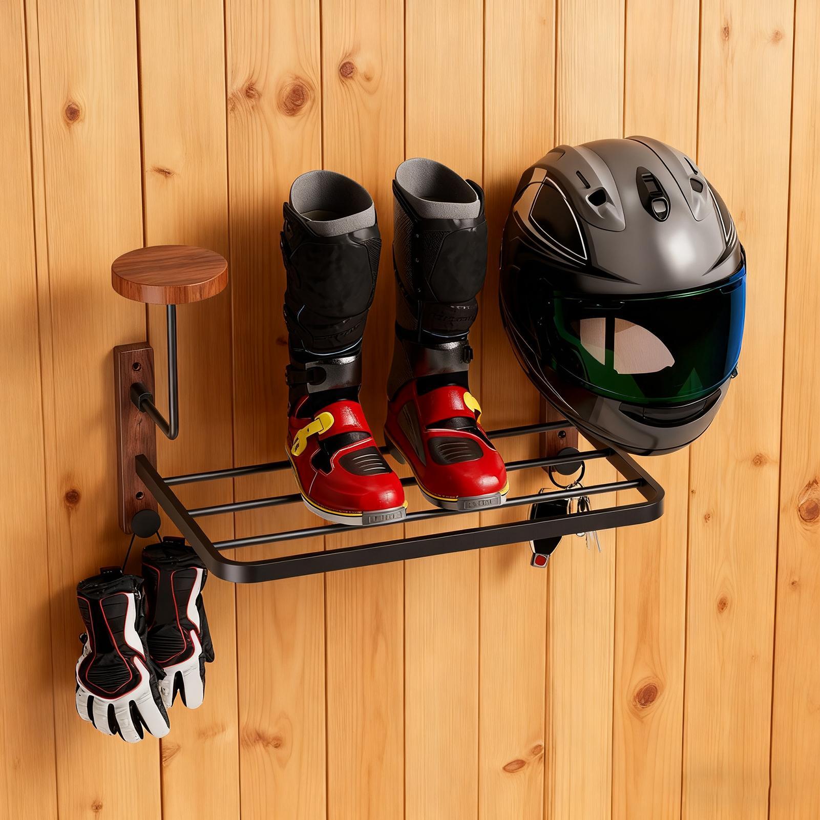 Rustic Motorcycle Helmet Holde - огляд і ціна Motorcycle Gear Garage Storage