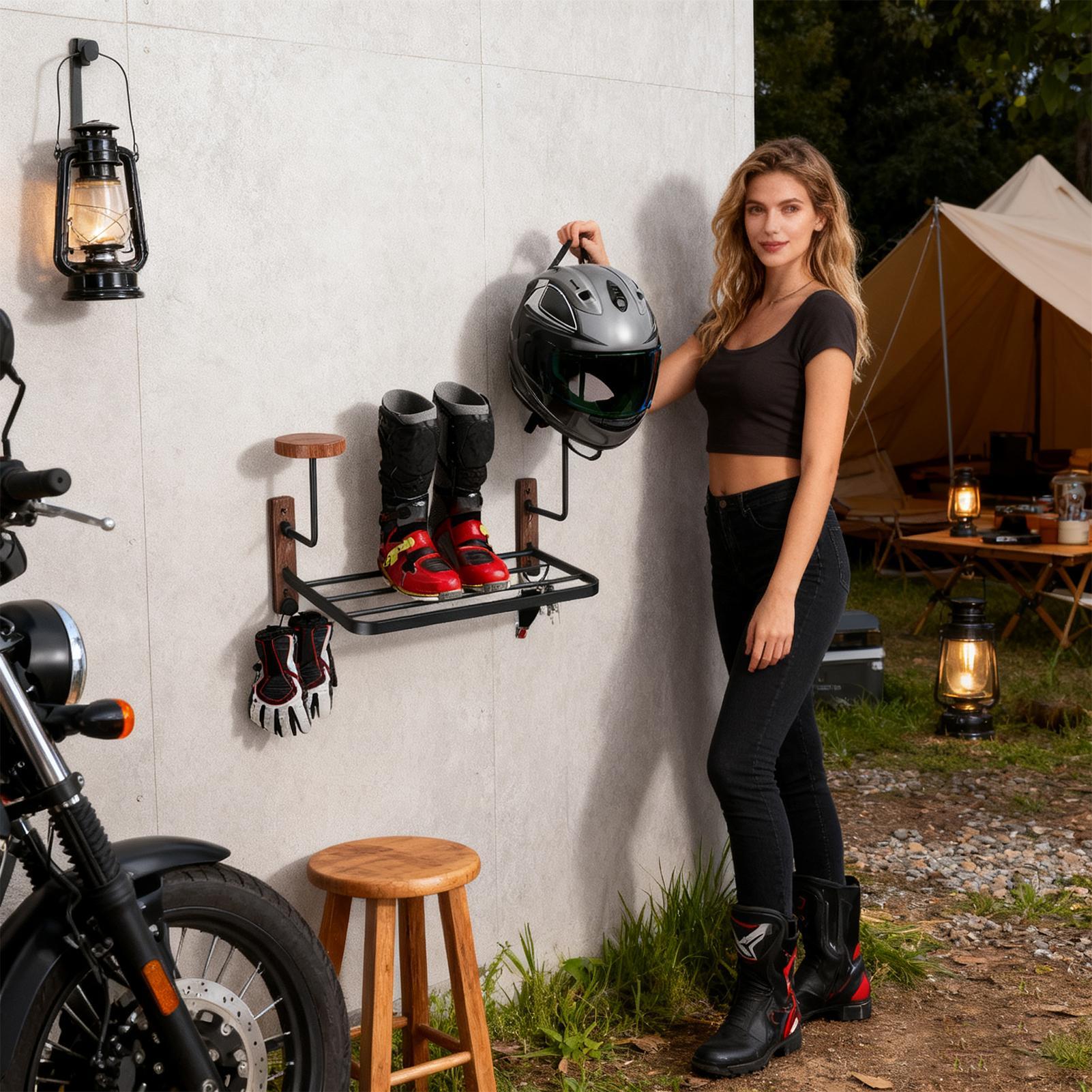 Rustic Motorcycle Helmet Holde - огляд і ціна Motorcycle Gear Garage Storage
