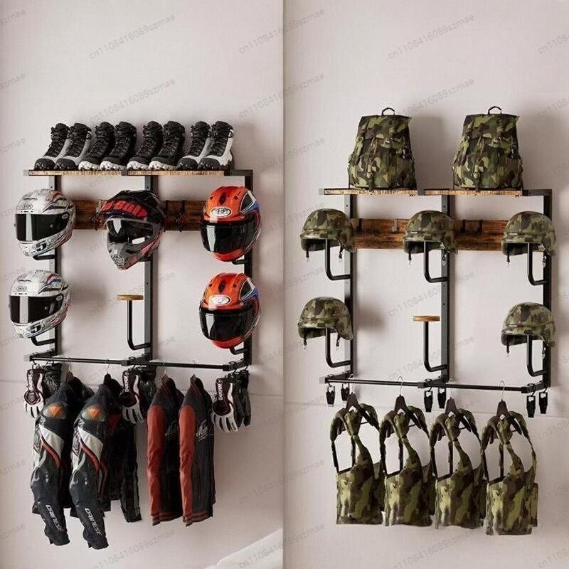 Wall-mounted helmet rack, mult - огляд і ціна Motorcycle Gear Garage Storage